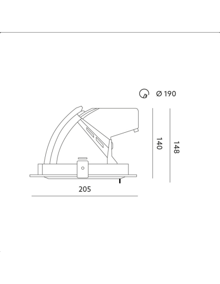 DOWNLIGHT LED NEXPULLOUT NP2 205MM 40W 3000K 3500LM 24° CZARNA KOBI