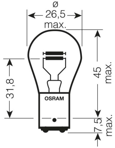 ŻARÓWKA SAMOCHODOWA 7244 18/5W 24V BAY15D 