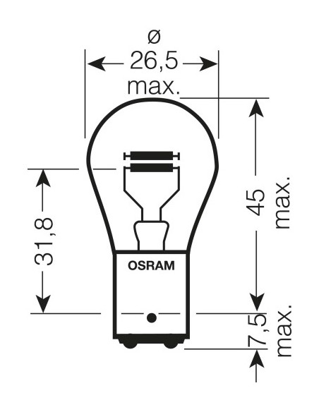 ŻARÓWKA SAMOCHODOWA 7244 18/5W 24V BAY15D 