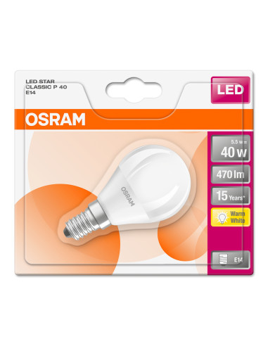 ŻARÓWKA LED STAR CLP40 FR 5,5 2700K ciepła biała  470LM 220-240V E14 BL 