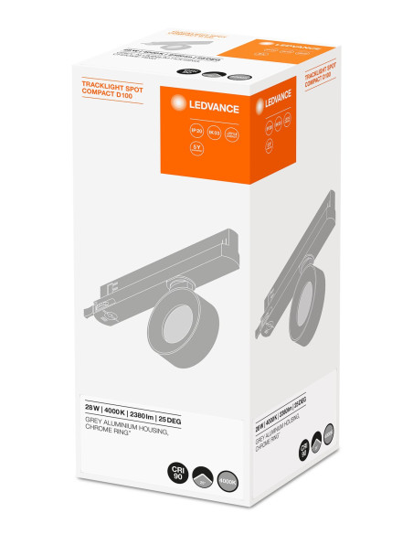 OPRAWA TRACK SPOT COMFORT D100 28W 4000K neutralna biała CRI90  NFL GREY/CHROM 