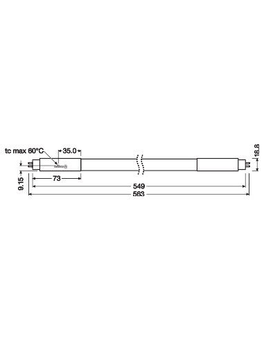 ŚWIETLÓWKA LED ST5HE14-0.6M 8W/4000K 220-240V AC 1200LM 549MM G5 
