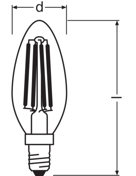 ŻARÓWKA LED PARATHOM RF CLB40 4W 4000K neutralna biała  470LM FIL E14 