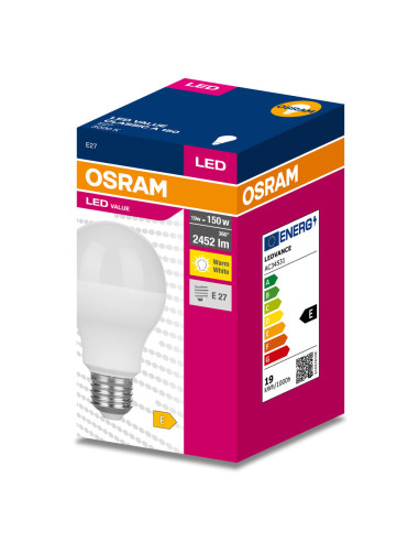 ŻARÓWKA LED VALUE CLA150 19W 3000K ciepła biała  2452LM 230V FR E27 