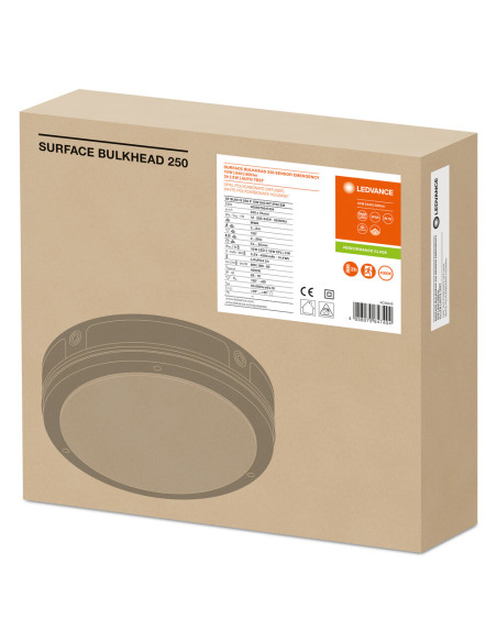 PLAFON SURFACE BULKHEAD SENSOR EMERGENCY 250 10W/4000K WT IP65 
