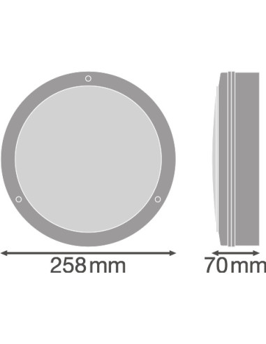 PLAFON SURFACE BULKHEAD SENSOR EMERGENCY 250 10W/4000K WT IP65 