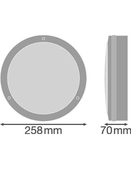 PLAFON SURFACE BULKHEAD SENSOR EMERGENCY 250 10W/4000K WT IP65 