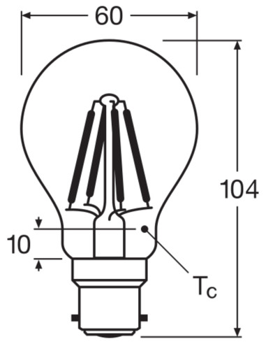 ŻARÓWKA LED P CLA60 6,5W 2700K ciepła biała  B22d FIL 806LM 