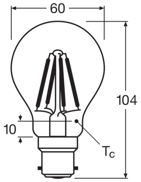ŻARÓWKA LED P CLA60 6,5W 2700K ciepła biała  B22d FIL 806LM 