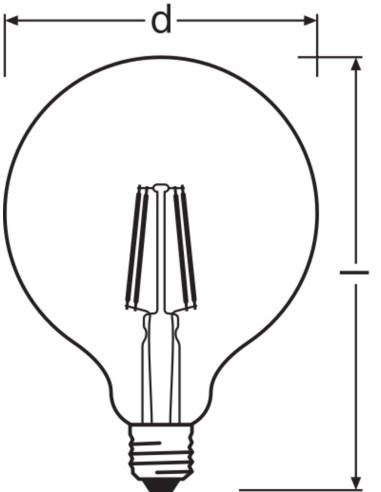 ŻARÓWKA LED P CL GLOBE125 60 7W 2700K ciepła biała  E27 FIL 806LM 