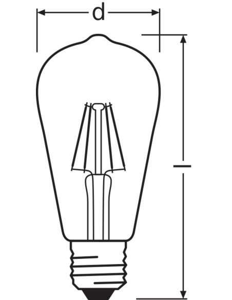 ŻARÓWKA LED S CL EDISON60 DIM 5,8W 4000K neutralna biała CRI90  E27 FIL 730LM 