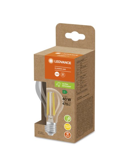 ŻARÓWKA LED S ENERGY EFFICIENCY CLA40 2.2W 3000K ciepła biała E27 FIL CL 470LM KLASA A  