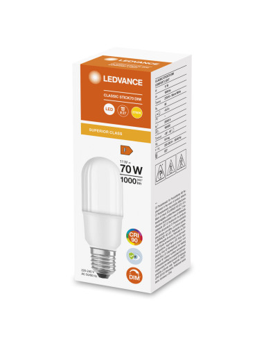 ŻARÓWKA LED S LED STICK 75 DIM FR 9W 2700K ciepła biała CRI90 E27 1050LM 