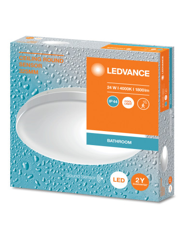 PLAFON LED CEILING  ROUND 325 SENSOR DZWIĘKU 24W 4000K neutralna biała IP44 