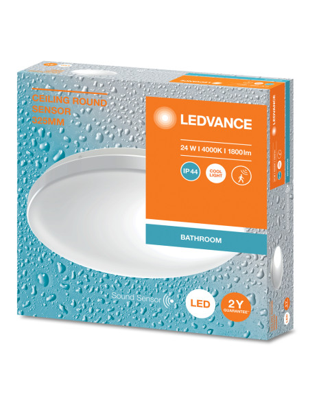 PLAFON LED CEILING  ROUND 325 SENSOR DZWIĘKU 24W 4000K neutralna biała IP44 