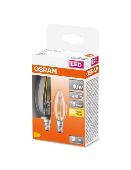  ŻARÓWKA LED  2-PAK LED STAR CLB40 4W 2700K ciepła biała E14 GL FR FS2 