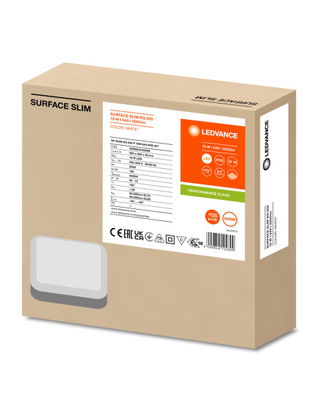 PLAFON SURFACE SLIM SQ 200 P 19W 4000K neutralna biała IP65 IK10 