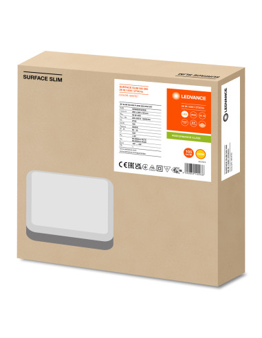 PLAFON SURFACE SLIM SQ 260 P 26W 3000K ciepła biała IP65 IK10  
