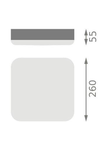 PLAFON SURFACE SLIM SQ 260 P 26W 3000K ciepła biała IP65 IK10  