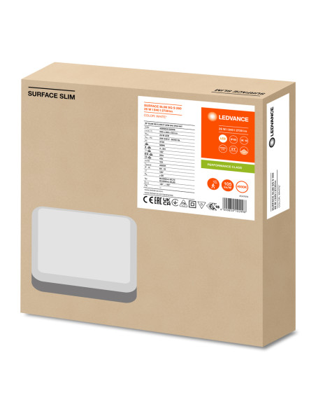 PLAFON SURFACE SLIM SQ SENSOR 260 P 26W 4000K neutralna biała IP65 IK10 