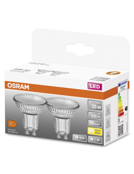  ŻARÓWKA LED  2-PAK LED S PAR16 35 36 2,6W 2700K ciepła biała 230V GU10 FS2 
