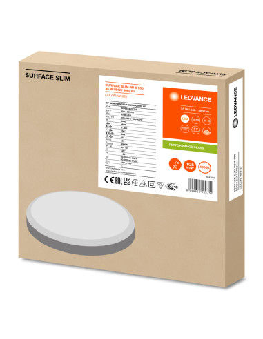 PLAFON SURFACE SLIM RD SENSOR 350 P 35W 4000K neutralna biała IP65 IK10 