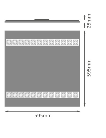 PANEL LOUVER 600 V 27.5W 840 4000LM U16 CZARNY 