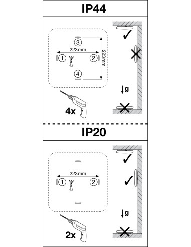 PLAFON LED SURFACE SQUARE 330 VALUE 24W 3000K ciepła biała 2000LM IP44 