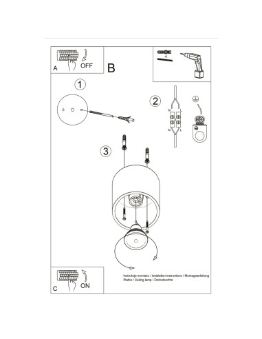 Plafon ORBIS 1 szary