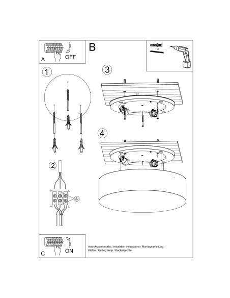Plafon ARENA 25 szary