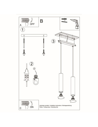 Lampa wisząca LAGOS 2 czarny
