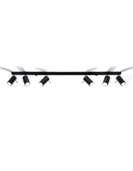 Plafon RING 6L czarny