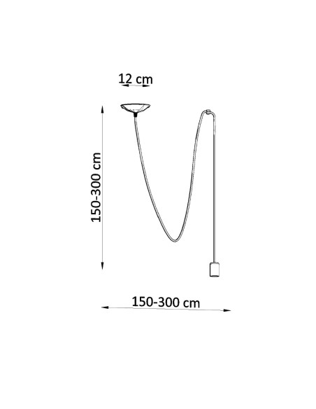 Lampa wisząca EDISON 1 LONG czarny