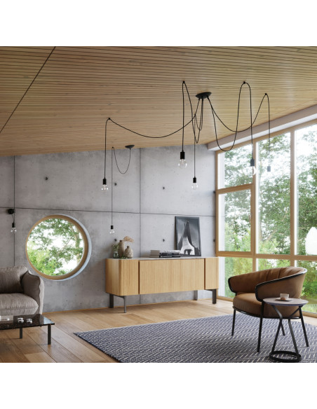 Lampa wisząca EDISON 1 LONG czarny