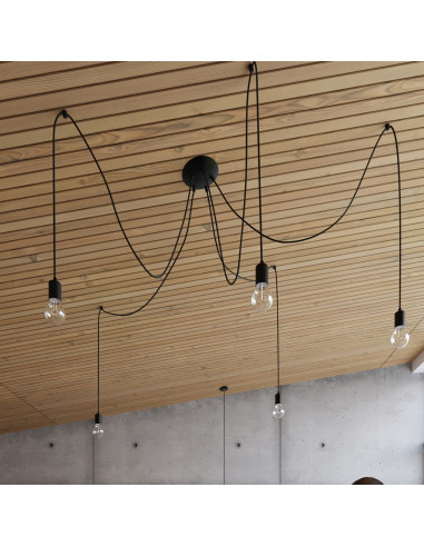 Lampa wisząca EDISON 1 LONG czarny