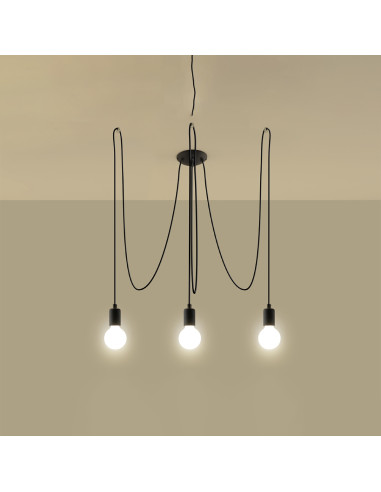 Żyrandol EDISON 3 czarny