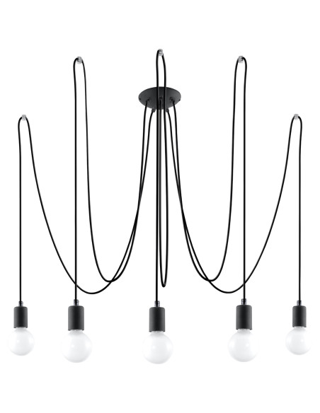 Żyrandol EDISON 5 czarny