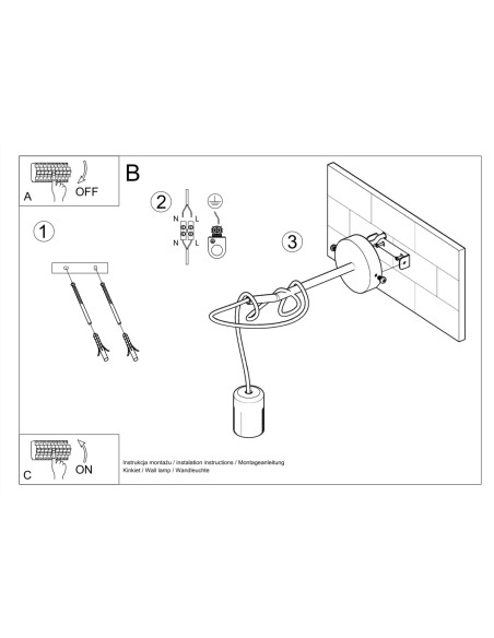 Kinkiet EDISON czarny