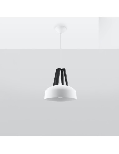 Lampa wisząca CASCO biała/czarna