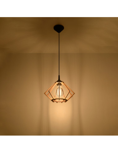 Lampa wisząca POMPELMO naturalne drewno