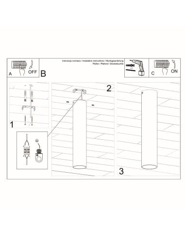 Plafon LAGOS 30 czarny