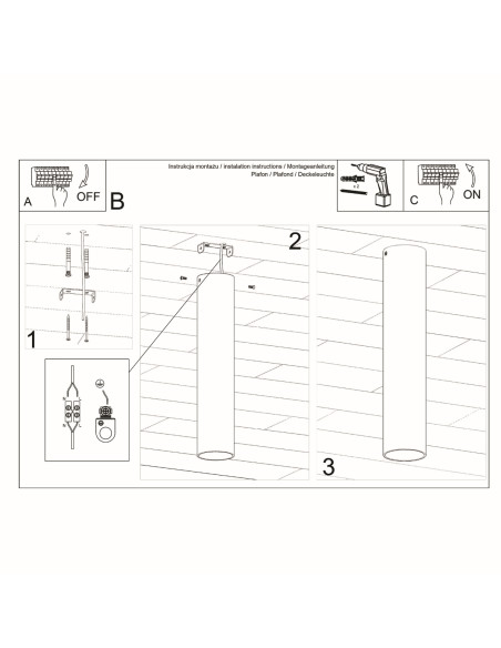 Plafon LAGOS 30 czarny