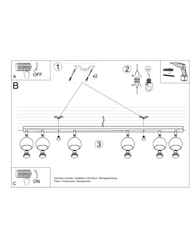 Plafon OCULARE 6L biały