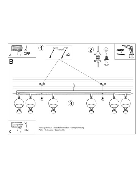 Plafon OCULARE 6L biały