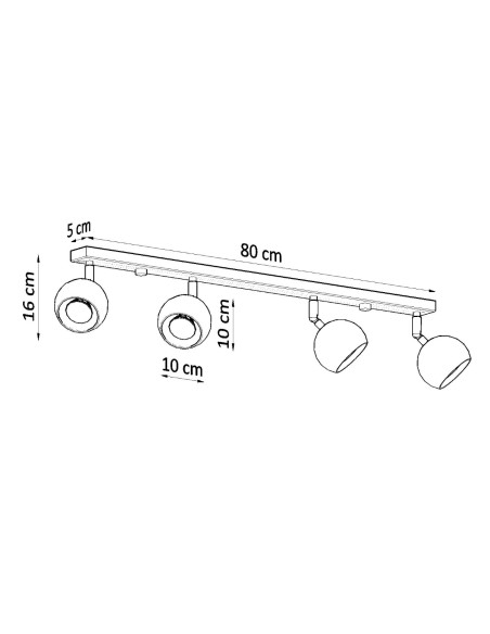 Plafon OCULARE 4L czarny