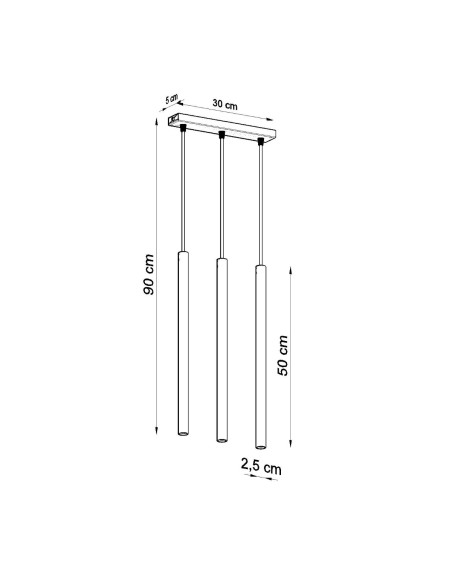 Lampa wisząca PASTELO 3 biała