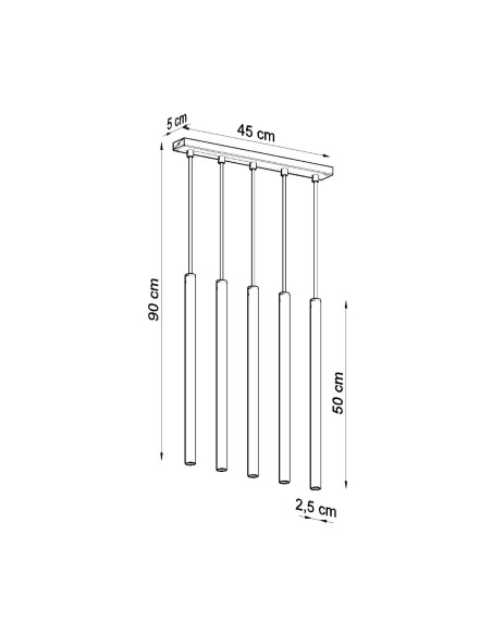 Lampa wisząca PASTELO 5 czarna