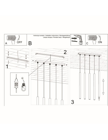 Lampa wisząca PASTELO 5 czarna