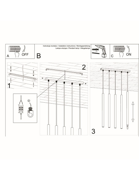 Lampa wisząca PASTELO 5 czarna