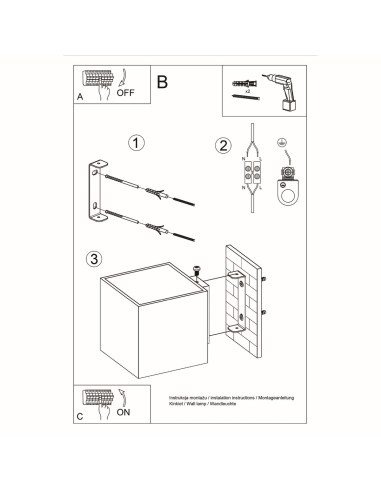 Kinkiet QUAD naturalne drewno
